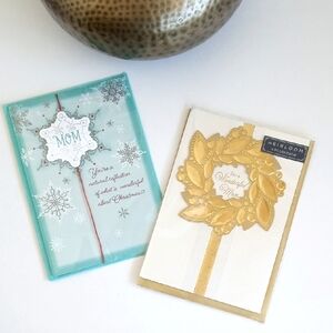 Set Of 2 Hallmark Heirloom Collection Mom Themed Holiday Cards